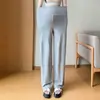 Novas calças de maternidade para o início do outono, adequadas para usar ao ar livre, não apertam a barriga, leggings de perna larga, calças compridas para grávidas
