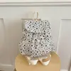 Outono Inverno Novo 2026 Mochila Feminina Moda Casual Versátil Mochila para Viagem de Curta Distância Bolinhas Laço Bolsa Leve