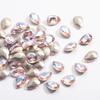Broca para uñas rosa con purpurina, forma de fondo puntiagudo, color mágico AB, pedrería para uñas, cara multifaceta, cuadrada gruesa, amor, joyería para broca de uñas