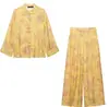Top feminino listrado com nó da marca Z, calça de perna reta popular, moderno e casual, AliExpress, estilo europeu e americano, confortável ZA