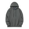 Suéter Pesado con Capucha de 320g para Hombre Otoño e Invierno Moda de Marca Estampado Abrigo Negro con Forro Polar Cálido Sudadera con Capucha de Manga Larga