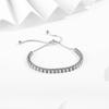 Pulsera de Tenis de Cuentas Elásticas Ajustables Transfronteriza con Borlas y Circonitas de Colores Redondas Pulsera de Tenis de Acero Inoxidable
