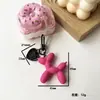 Estilo Ins Perro Soplando Amor Llavero Colgante Llavero de Pareja Adornos Colgantes para Bolsos Joyería Acrílica DIY Accesorios