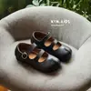 Novedad Otoño 2026 Estilo Coreano Moda Infantil Mocasines de Imitación con Dedos Divididos y Velcro