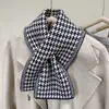 Cachecol Xadrez de Cor Pura Retro Coreano para Mulheres no Outono e Inverno, Versátil, Personalizado, de Alta Qualidade, Xale Quente e Cachecol Longo