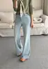 Proporciones favorecedoras~ Elástico en cuatro direcciones, aptos para petite, jeans acampanados de nueve puntos, adelgazantes, algodón de Xinjiang, pantalones vaqueros ligeramente acampanados negros y grises para mujer