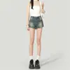 Shorts de Mezclilla Retro Americanos para Mujer Primavera y Verano 2025 Chica Popular Pierna Ancha Super Shorts Pantalones Rectos de Línea A