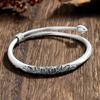 Pulseira de Tornozelo Prata 999 Prata de Lei Feminina Prata Tailandesa Lótus Lótus Pulseira Push-Pull Retrô Nicho Presente Dia das Mães