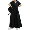 Comércio Exterior 2025 Transfronteiriço Verão Japonês Novo Vestido Feminino Gola V Manga Morcego Plissado Cor Sólida Slim Fit Emagrecedor