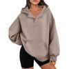 Ropa de Mujer Europea y Americana 2025 Otoño e Invierno Nuevo Estilo Deportivo Color Puro Suelto Pantalones con Bolsillo de Solapa Sudadera con Capucha de Manga Larga