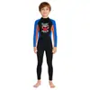 Traje de Banho Infantil 2,5mm Traje de Banho Masculino Peça Única Traje Quente de Manga Longa Proteção Solar Aula de Natação Roupa de Mergulho