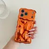 Funda para Teléfono Móvil Electroplateada con Patrón de Ondas de Agua y Agujeros Finos Adecuada para Iphone1716Promax Patrón de Meteorito Naranja Cubierta Protectora