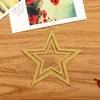 Enfeites Pendentes Decorativos de Natal Conjunto de Sete Peças Estrela de Cinco Pontas Enfeites Pendentes Tridimensionais Cartão com Glitter Pingente de Janela para Árvore de Natal