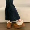 Pantuflas peludas de felpa cálidas y de suela gruesa para mujer, para usar en invierno al aire libre, nuevo estilo 2026, antideslizantes, para personas bajas, que aumentan la altura, pantuflas de algodón Birkenstock
