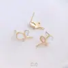 Incrustaciones de Nácar Natural, Chapado en Oro de 14 Quilates, Conserva el Color, Pendientes de Mariposa Estilo Izquierdo y Derecho con Anillas Colgantes, Accesorios para Pendientes Hechos a Mano para DIY