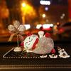 Energía Solar Gato de la Suerte Adornos Decoración para Coche Perfume para Coche Creativo para Mujer Diamante Encantador Personalidad