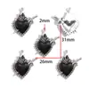 DIY Aleación de Goteo de Aceite Estilo Gótico Retro Colgante de Corazón con Alas Cruz Colgante para Pulsera Llavero W644