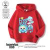 Sudadera con Capucha de Dibujos Animados Azul Pequeño para Apretar Agua Diseño para Niños Sentido de la Moda Ropa Exterior de Nicho Ropa de Otoño para Niños Dibujos Animados