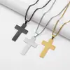 Collar con cruz de escritura transfronteriza nuevo para hombres y mujeres, colgante de acero inoxidable brillante, cadena para suéter versátil, joyería europea y americana