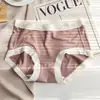 Ropa interior sin costuras de encaje y cachemira con proteína para mujer, cintura media, fibras cálidas y ácido poliláctico en la entrepierna, calzoncillos 4066
