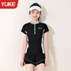 Trajes de baño para niños, Nuevo traje de baño de dos piezas para niños mayores, Traje de baño de secado rápido estilo coreano para niñas, Traje de baño conservador para aguas termales