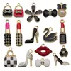 Acessórios femininos DIY europeus e americanos liga de óleo batom bolsa de perfume brincos pingente brincos pingente criativo