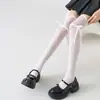 Meias Brancas Acima do Joelho para Mulheres, Estilo Jk com Laços, Meias Finas Transparentes, Meias Longas Estilo Escola Japonesa, Modelos de Primavera e Verão