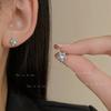 Brincos simples de diamante com estrela de cinco pontas, moda de nicho, coringa, pequenos e pequenos, brincos de estrela de prata, durma sem brincos