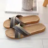 Pantuflas Antideslizantes Adhesivas para Interiores con Suelas Suaves, Ligeras y Transpirables, Diseño Degradado, Adecuadas para Todas las Estaciones, Material de Lino, Unisex, para Parejas, Viajes y Uso en Casa