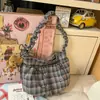 Bolso Cruzado de Hombro Único Plisado Rojo Estilo Coreano Cuadros Artísticos Alto Valor Estudiante Universitario Versátil para el Trabajo Bolso Dumpling