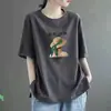 Camiseta de Manga Corta para Mujer 2024 Verano Nuevo Estilo Holgada Casual Versátil Talla Grande Top Adelgazante de Gama Alta Ins