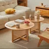Mesa de chá estilo japonês em madeira natural e rattan, mesa de chá redonda para salas de estar pequenas, madeira de pinho natural, sem pintura, mesa de chá de alta qualidade classe E1