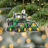 Decoraciones para Árbol de Navidad de Tractor Personalizadas Transfronterizas Colgante Plano Acrílico Adornos de Regalo Navideño