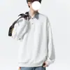 Sudadera a cuadros con bloques de color estilo americano para hombre, atuendo de principios de otoño, camiseta de manga larga tipo dos piezas falsas, camiseta básica resistente estilo universitario