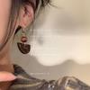 Nuevos Pendientes de Abanico de Madera Retro Estilo Chinoiserie para Mujer, Pendientes de Madera Tallada Zen Estilo Nacional Diseño de Nicho Pendientes Personalizados