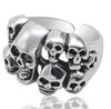 Anillo de calavera fantasma estilo punk retro con apertura ajustable, apto para Europa y América.