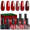 Set de Esmalte en Gel para Uñas de 7/8 Piezas, Arte de Uñas Temático Navideño, Capa Superior, Capa Base, Set de Cuidado para Uñas, Producto de Venta Caliente Transfronterizo