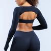 Conjunto Sexy Transfronteiriço Curto Longo de Manga Terno Colete Pequeno Esportivo Nude Conjunto de Duas Peças Fitness Especial Corrida Pilates