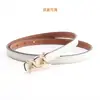 Cinto Feminino Fino com Fivela Lisa, Estilo Simples, Versátil para Vestidos e Conjuntos, Cinto para Marcar a Cintura, Cinto Fino de Couro Microfibra Dupla Face para Mulheres