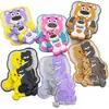 Producto Nuevo Más Vendido: Juguete Giratorio con Temática de Oso que se Ilumina al Golpearlo, Etiqueta de Plástico Parche de PVC, Accesorios de Parches Lavables para Ropa de Niños