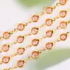 Cadena de Diamante de Vidrio con Borde de Zircón de Color Conservante Color Cobre Puro 6.8mm Accesorios para Joyería DIY Pulsera Materiales Hechos a Mano