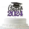 Tarjeta de pastel con decoración de graduación escolar para fiesta de graduación de 2024