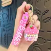 Llavero de Gelatina Rellena de Aceite Acrílico Sabor Frijol Mágico Helado Colgante para Mochila Llavero Infantil Decoración Regalo Pequeño Día del Niño