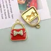 1 nuevo aceite gota aleación rojo labial lazo colgante colgante diy accesorios caseros
