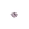 Pendiente de aleación de titanio F136 con diseño de ojo de ángel, engaste de garra en forma de copa, stud para labio de zirconia 5A, cabeza de joyería G23 de titanio con rosca de 0.9 mm
