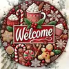 Guirlanda Placa Decorativa Cruzada Boneco de Neve Menina Cena de Neve para Casa Quarto Porta Janela Parede Varanda Placa Pendurada