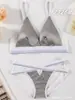 Conjunto de Sutiã Sexy de Cetim de Alta Qualidade Transfronteiriço Calcinhas de Cintura Alta Respiráveis Macias Estilo Fivela Roupa Íntima