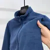 Jaqueta Cardigan Masculina com Gola Alta e Zíper Outono/Inverno 2025, Jaqueta Quente de Lã Fleece Cor Sólida para Homens
