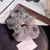 Estilo Coreano INS Nova Gaze de Bolhas Céu Estrelado Elástico de Cabelo Grande Intestino Suporte de Rabo de Cavalo Prateado Acessórios de Cabelo para Meninas