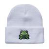 Gorro de Punto Bordado de Rana de Dibujos Animados para Otoño e Invierno para Hombres y Mujeres Casual Combinable para Todo Gorro Cálido de Invierno para el Frío Viaje Diario